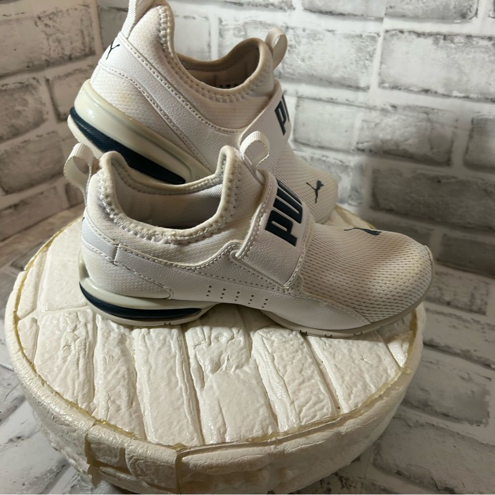 Puma Kids White and Black Sneakers